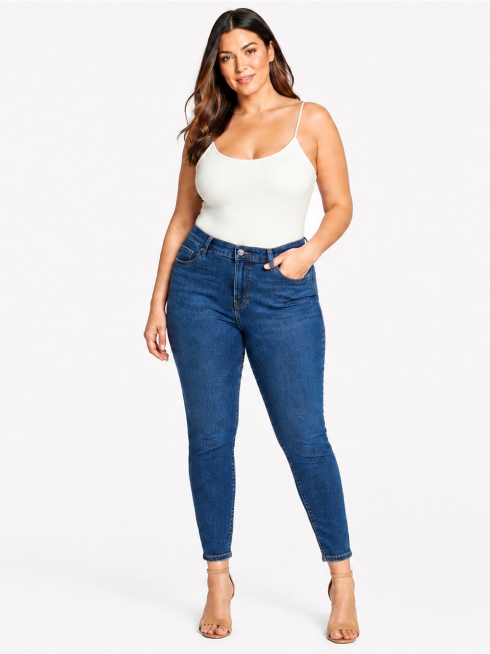 Everlane Blue Ankle Crop Jeans with White Tank